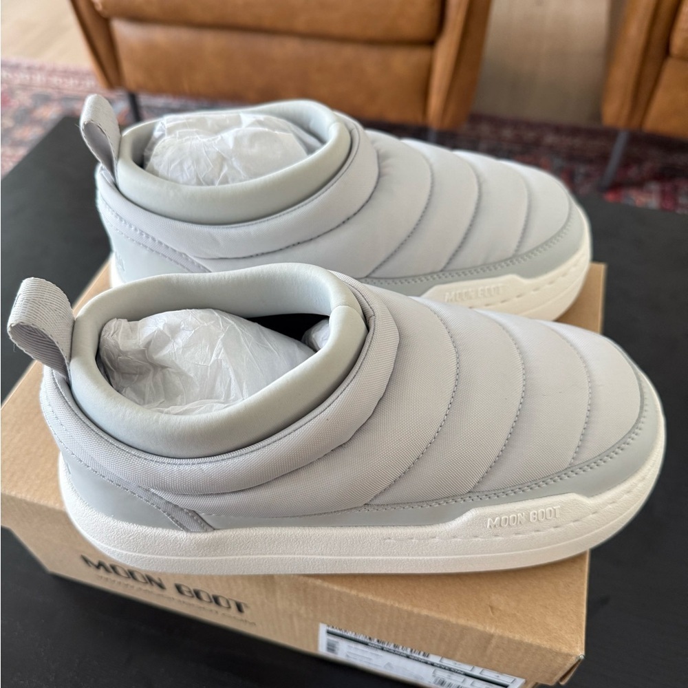 NEW MOON BOOT Park Soft Nylon Sneaker Glacier Grey size 37 US 5 - Picture 8 of 14